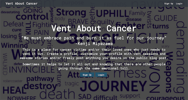 Vent-about-cancer screenshot